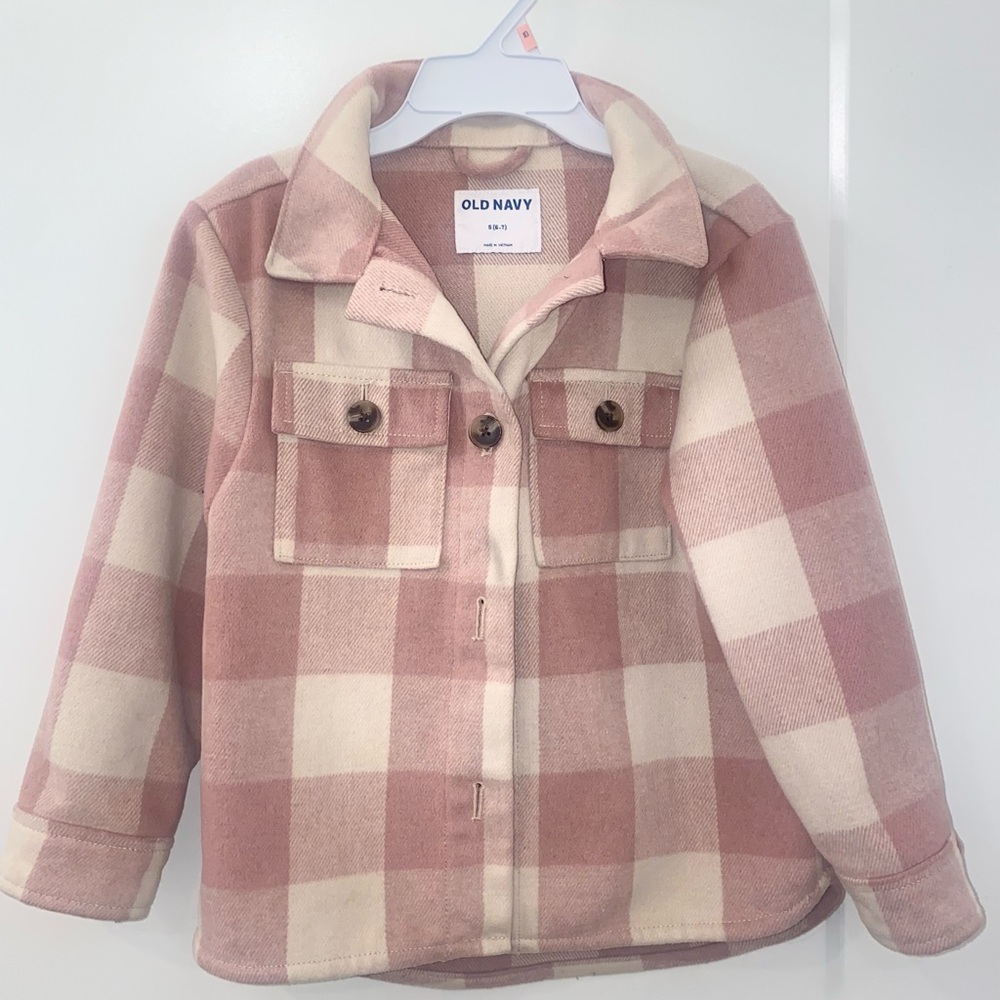 Old Navy Blush Checkered Shacket